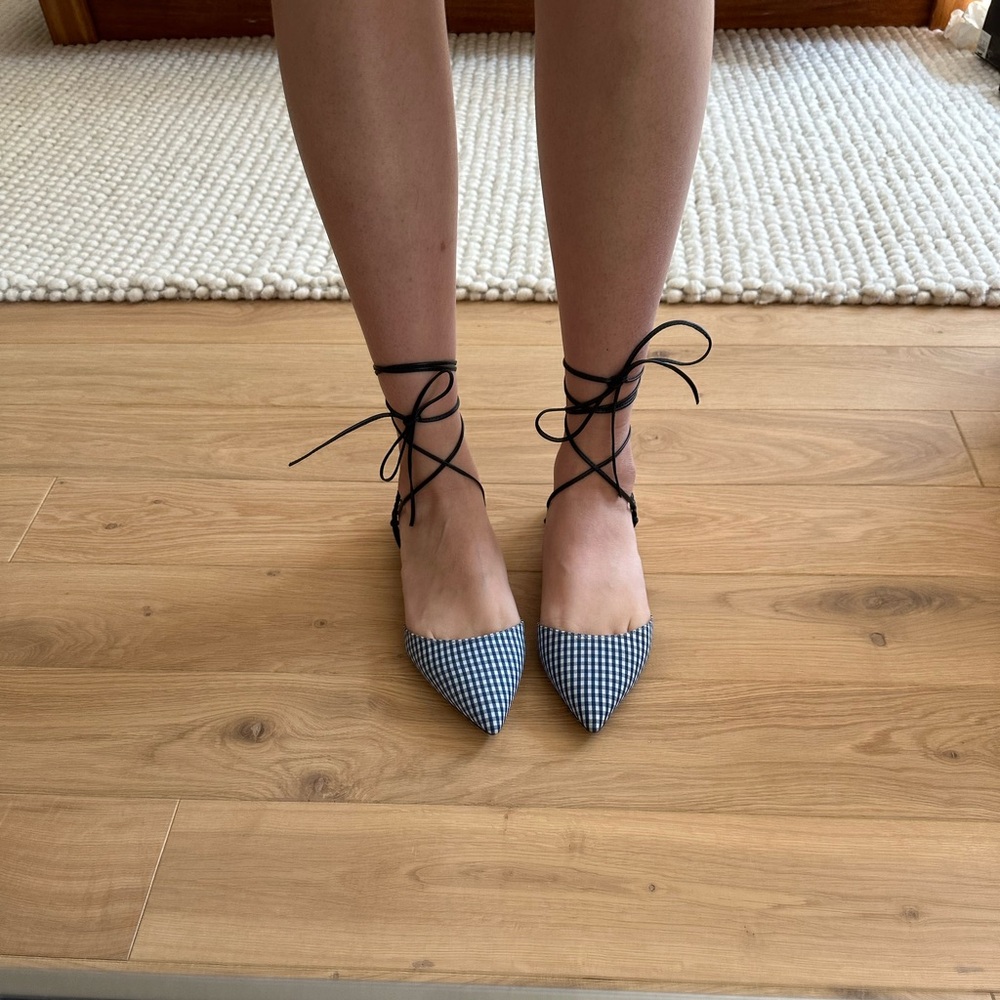 J.CREW Slingback Flats in Gingham Color
